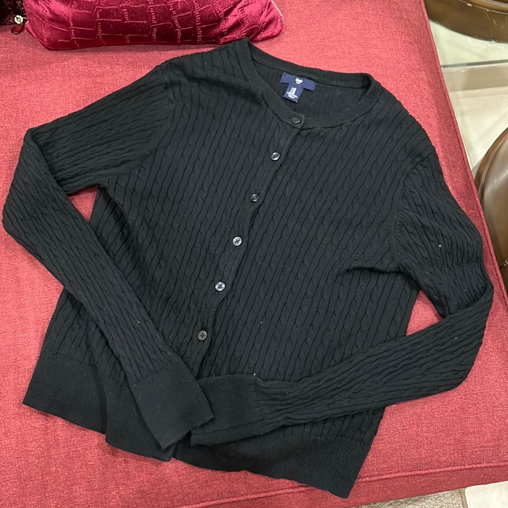 Cable knit button down sweater